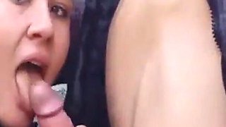 Redheaded Pendeja Sucking Cock in Public and Swallowing Sperm