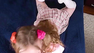 A Naughty Teen Girl Takes Care of Daddy's Cock (i)