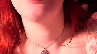 Curvy Redhead Gives a Black Dildo a Sloppy Blowjob