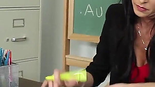 Naughty America Jessica Jaymes Fucking in the Desk with Her Lingerie