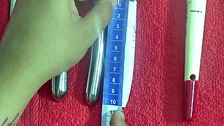 Japanese Wife Cervix insertion objects 2 vibrators and chain