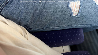 Risky Handjob in the Train and leave a Surprise on the Seat :P