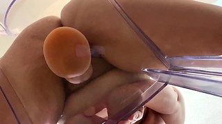 Sexy Big Tit BBW Cutejayne Strip and Clear Chair Dildo Fuck