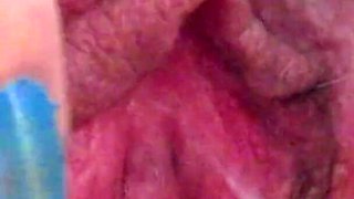 Hairy big clit pussy dripping wet close up orgasm