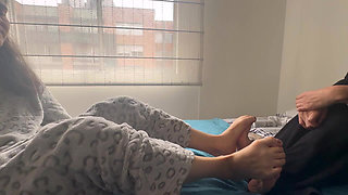 Foot Wrestling Between Two Women in Love