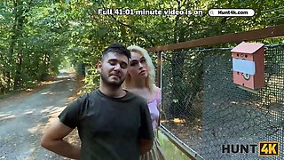 Hunt4k. blond loved face-sitting and Doggy Style with hunter outdoors