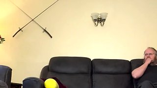 Blonde solo jerking off