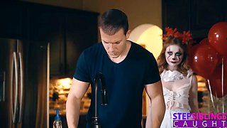 Creepy Clown Scarlet Skies Has Stepbro Screaming in Delight by Step Siblings Caught: Porn
