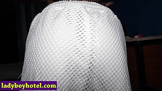 Exotic Asian shemale gets banged in bootie
