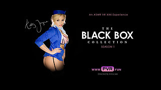 Katy Jayne; Blonde Buxom Bombshell Stewardess Striptease Solo Fingering Masturbation