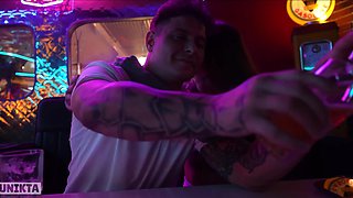 Slim Cute Tattooed Alt-babe Gets Fucked Hard Like a Slut In the Night-club Toilet