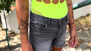 Amateur blonde pierced slut threesome and blowjob