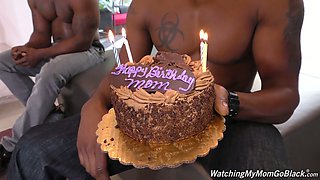 Birthday girl Alana Cruise is fucked by several horny black dudes