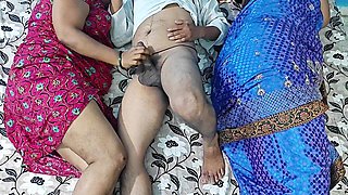 Stepson Shares a Bed with His Desi Stepmom and Her Close Freind,he Got a Chance to Fucked Both of Them..