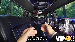 Stacy Cruz & Denis take a wild ride in black stockings & drive like the VIP they are
