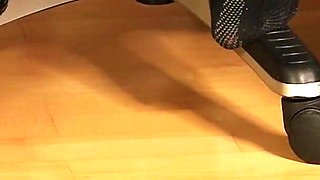 Plaid Tights & Stylish Sneakers - Dangling, Shoeplay & Foot Focus