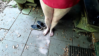 Beating breasts and whipping labia at picnic
