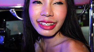 Cute big fake tits Thai teen picked up