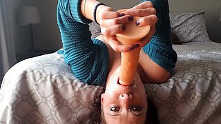 Extreme Dildo Facefuck Solo Female BDSM Fun