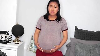 Pregnant huge asian