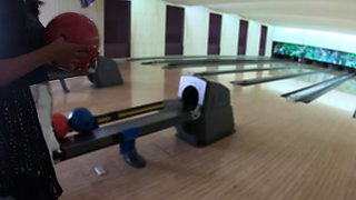 Thai GF bowling and fun at home after
