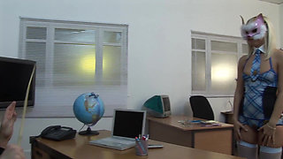 White kitty Karlie Simon gets double penetrated