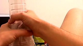 Hung Dude Fucks His Toy And Eats Cum