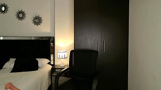 Chubby amateur babe spreads legs and masturbates
