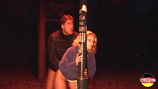 Outdoors Fun with Sexy Blonde Chick