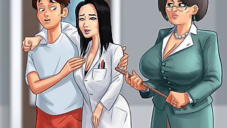 Playing summertime saga with some naughty porn game action