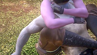 Handjob in the woods, footjob in shoes, resident evil