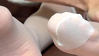 Nylon Foot Massage Pantyhose Mistress