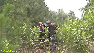 First outdoor orgy for grandma