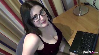 Boss catch 18yr german bbw glasses teen and fuck at work