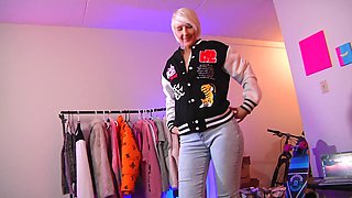 Amateur Blonde Tries on Clothes and Takes Cum on Her Face!