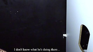 Glory hole blowjob busty amateur blonde fucking