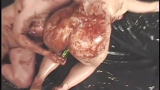 Two Pregnant Women Fill Their Bodies with Chocolate and Fuck Cunts with Toys