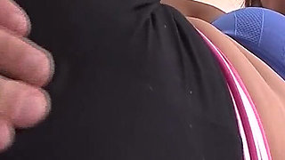 Two Japanese chicks get pleased with toys by their gym trainers