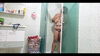 Stepmother Taking a Bath with Her Big Breasts