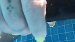 Camilla Cheyenne and Katt Have a Double Dildo in the Pool