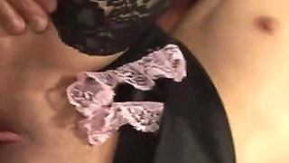 Blonde Bombshell in Lingerie Sucks and Rides Cock Wildly