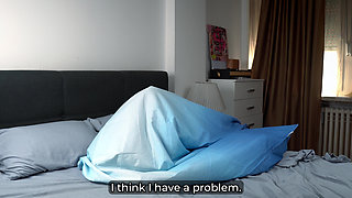 Step Stepmom Stuck in Duvet Gets Fucked Till Facial Cumshot