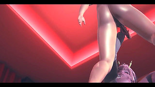 My Hero Academia Hentai - Mino Ashido Handjob and Footjob - Japanese Asian Manga Anime Game Porn