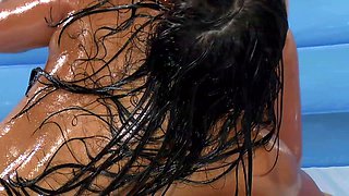 Wrestling in a pool full of oil
