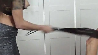 Spiky Chair with Electro T Plus Fucking Machine Riding with Whipping