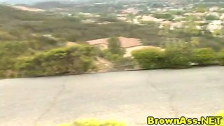 Ebony booty beauty gets that ass cum shots