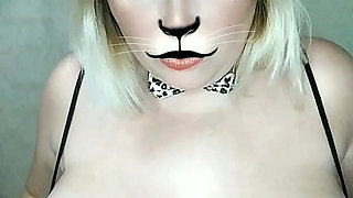 Chubby MILF in Cat Costume Big Tits
