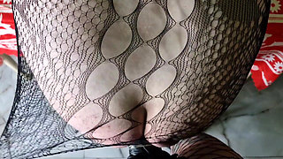 Anal Practices Xmas. Dominatrix Nika Dildos Her Slave's Ass with a Xmas Tree. Hot Anal Pegging with a Large Toy