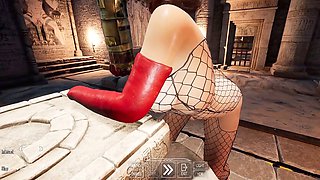 Lara Croft monster gets down outdoors in a hot porn game session