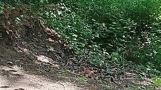 Old Sexy Hitchhiker Whore From Street Fucked in Forest with and Then Without a Condom